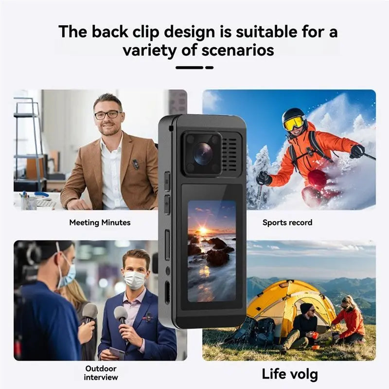 Wearables Bodycam 4K Wifi Action Camera 360° Panoramic Thumb Sports Camera For Motorcycle Riding Stabilization Video