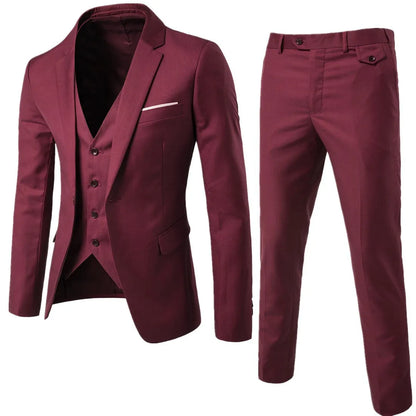 Mens Wedding Two Piece Suit Groom Best Man Slim Casual Dress