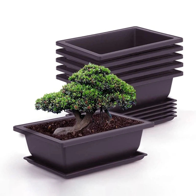Bonsai Pots for Succulents Bonsai Vase Rectangle Plant Pots for Plants Outdoor Garden Pot Flowerpots Tray Garden Supplies