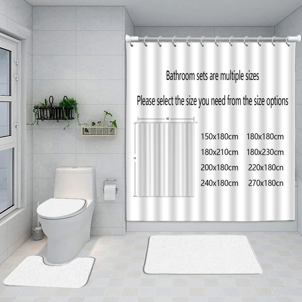 Gray Golden Crackle Marble Shower Curtain Set Modern Creative Marble Texture Fabric Bathroom Decor Curtain and Non-Slip Bath Mat