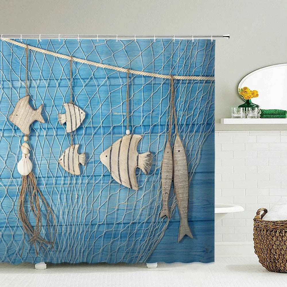 Seascape Beach Shower Curtains Bathroom Shower Curtain 3D Fabric Shower Curtain Waterproof Shower Curtain Cortina de Ducha