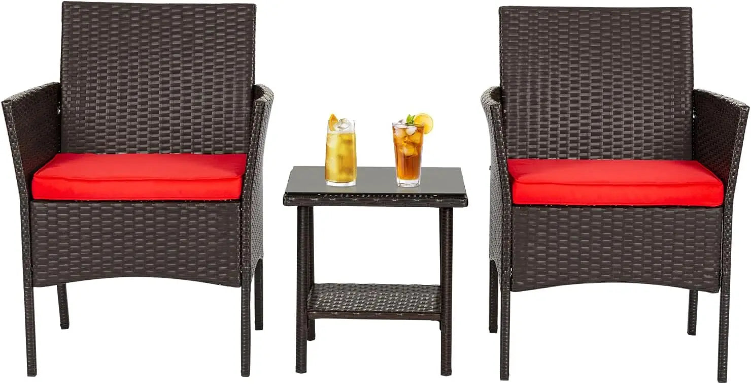 Patio Furniture Sets 5 Pieces Outdoor Wicker Conversation Set Sectional Sofa Rattan Chair for Outdoor Backyard Porch Poolside B