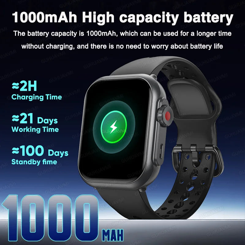 For IOS Watch Ultra 2 SE Men Women Smart Bracelet 1000mAh Battery GPS AMOLED Display Bluetooth Call Sport Waterproof Smart Watch