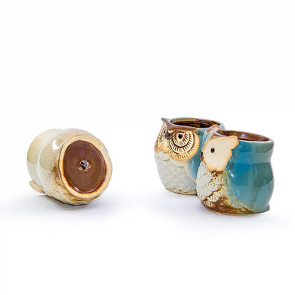 Home Garden Supplies Decoration Ceramic Flowerpots Miniature Model Cute Owl Succulent Flower Pot  Desktop