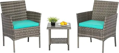 Patio Furniture Sets 5 Pieces Outdoor Wicker Conversation Set Sectional Sofa Rattan Chair for Outdoor Backyard Porch Poolside B
