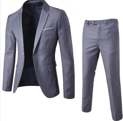Mens Wedding Two Piece Suit Groom Best Man Slim Casual Dress