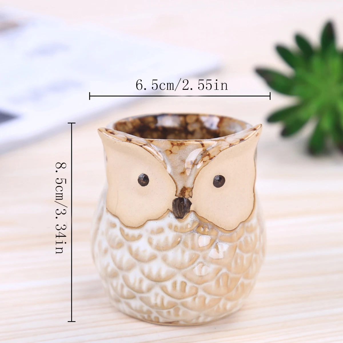Home Garden Supplies Decoration Ceramic Flowerpots Miniature Model Cute Owl Succulent Flower Pot  Desktop