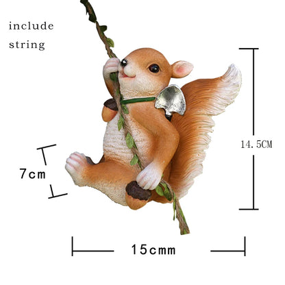 1pc Creative Climbing Rope Squirrel Figurine - Perfect forGarden &amp; Outdoor Decoration!